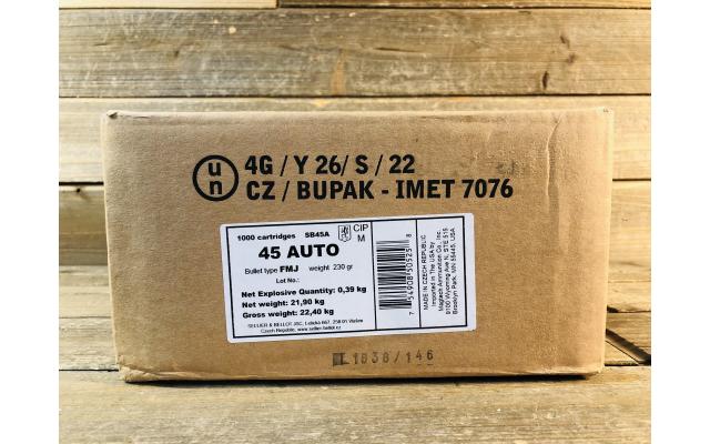 1000 Rounds of Sellier & Bellot .45acp 230gr FMJ Ammunition
