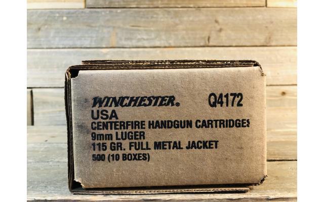 500 Rounds of Winchester 9mm 115gr FMJ Ammunition
