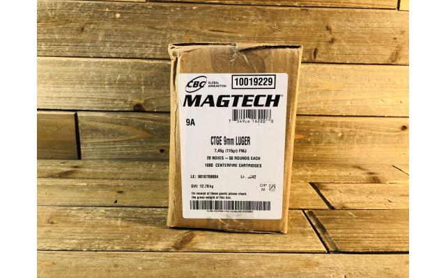 1000 Rounds of Magtech 9mm 115gr FMJ Ammunition