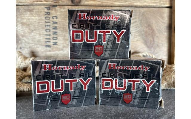 Three 20rd Boxes Hornady Critical Duty .357SIG