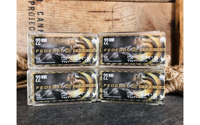 200 Rounds Federal .22WMR 30gr Speer Hollow Point Ammunition