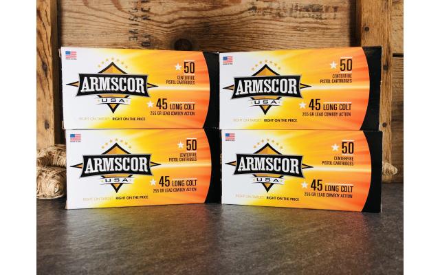 200 Rounds of ArmsCor .45LC 255gr Lead Cowboy Action Ammunition