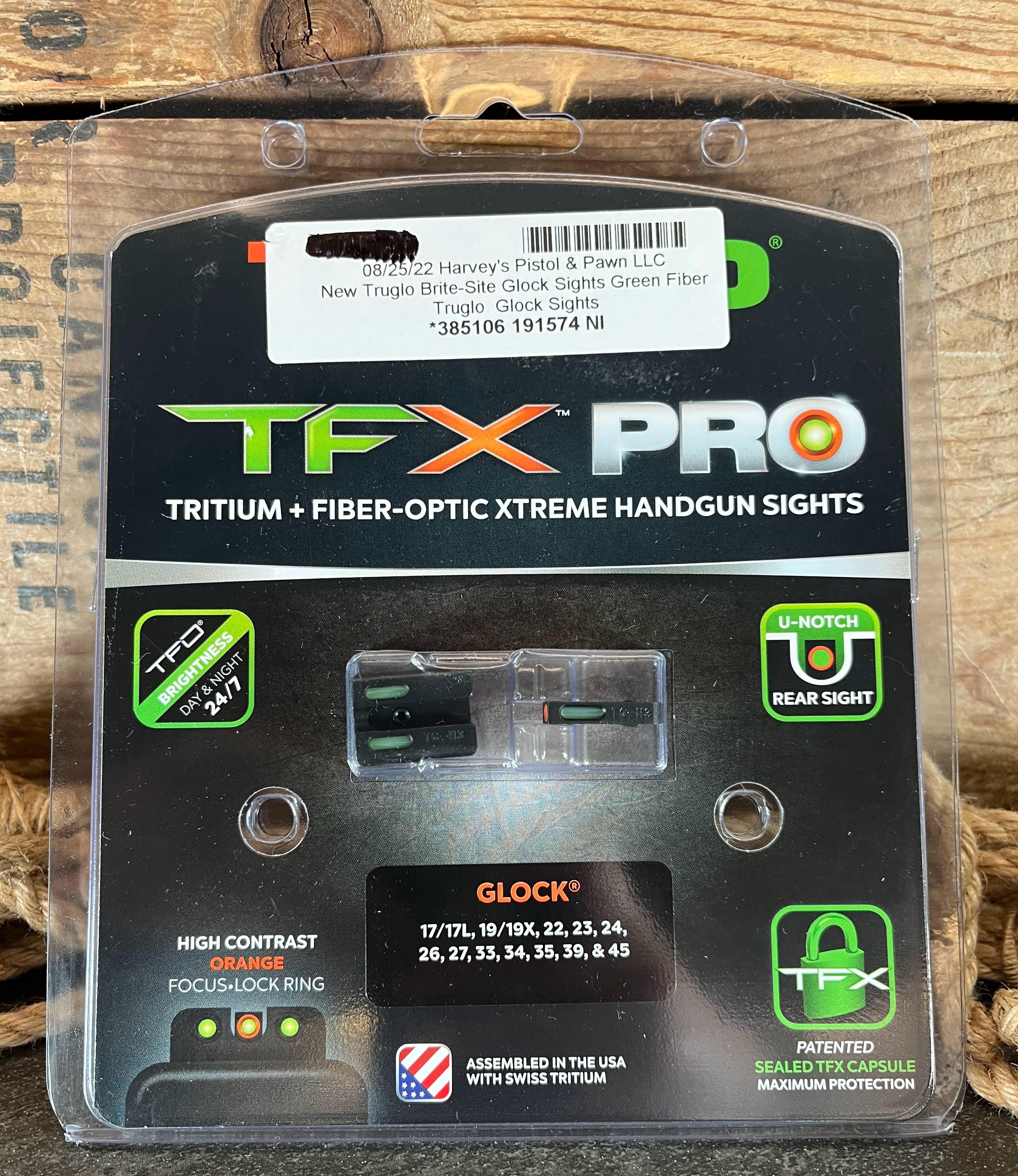 New TruGlo TFX Pro Glock Tritium & Fiber Optic Sights - harveysauctions.com