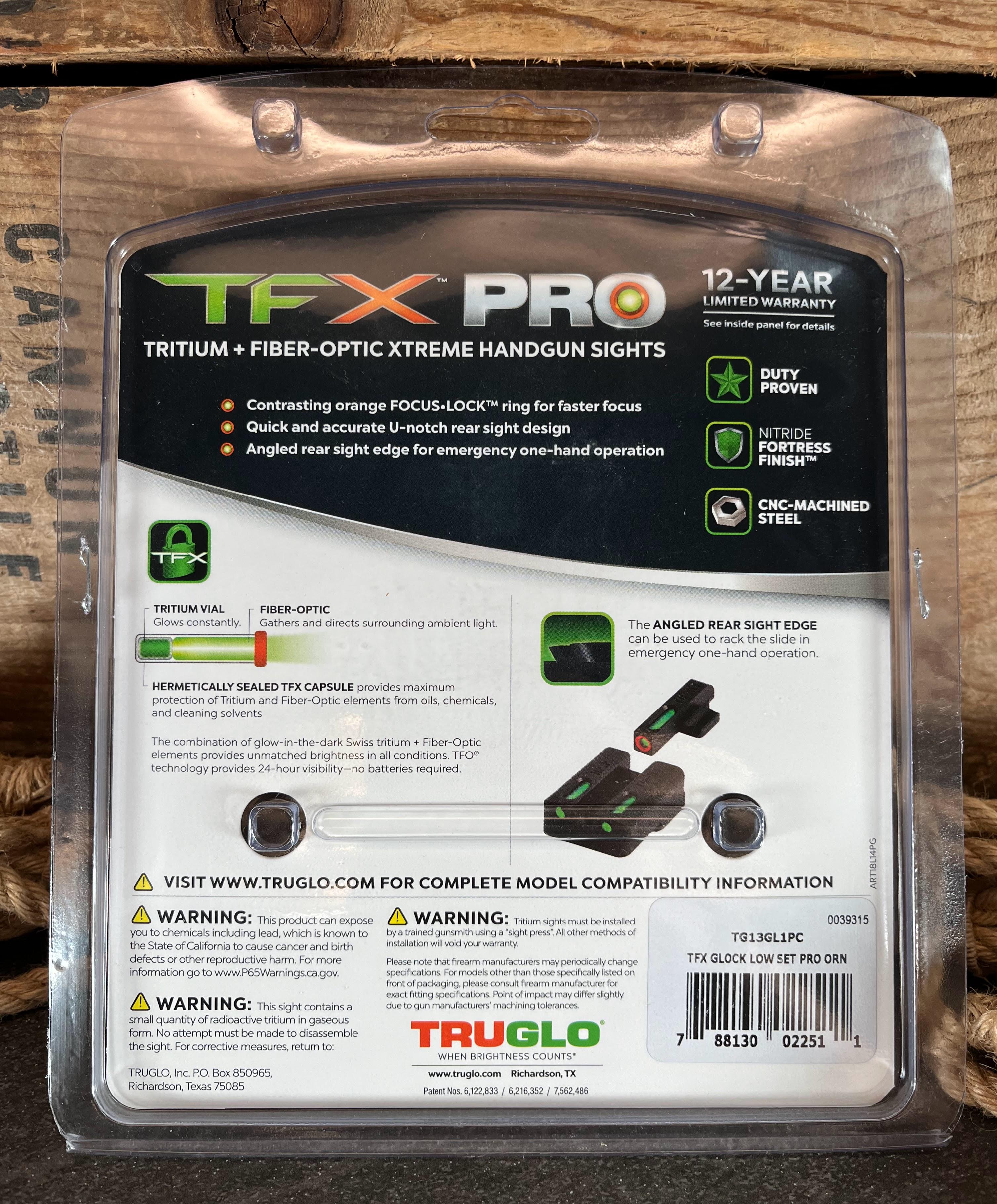 New TruGlo TFX Pro Glock Tritium & Fiber Optic Sights - harveysauctions.com