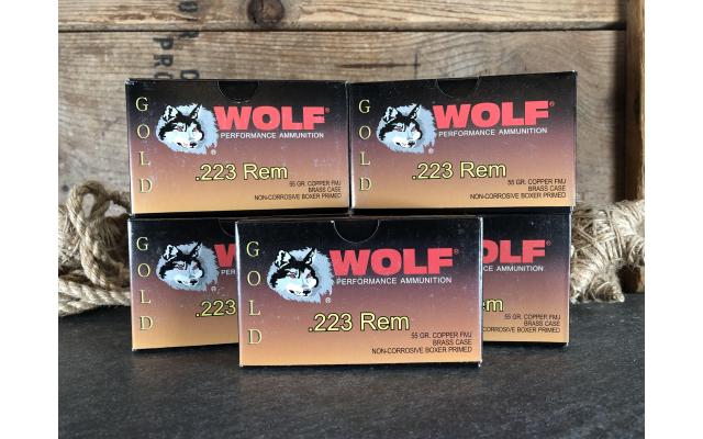 100 Rounds Wolf .223Rem 55gr FMJ Ammunition