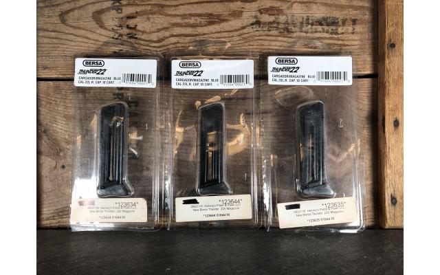 Three New Bersa Thunder22  .22LR Ten Round Capacity Magazines