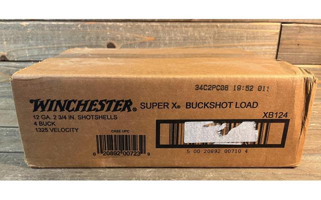 250 Rounds of Winchester Super X 12ga 2 3/4" 4 Buck Buckshot