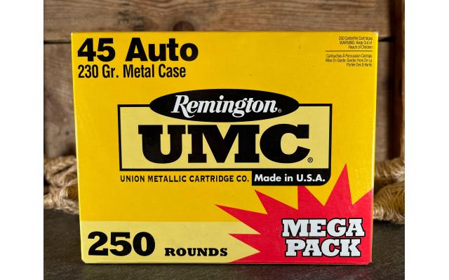 250 Rounds of Remington UMC .45acp 230Gr FMJ