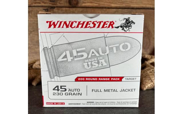 200 Rounds of Winchester .45acp 230Gr FMJ