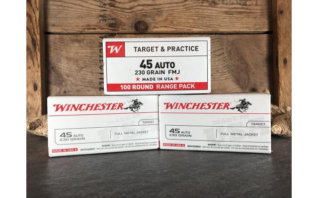 300 Rounds of Winchester .45ACP 230gr FMJ Ammunition