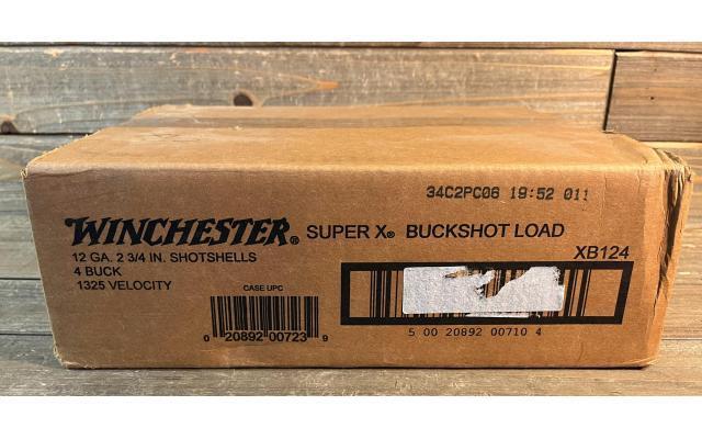 250 Rounds of Winchester Super X 12ga 2 3/4" 4 Buck Buckshot