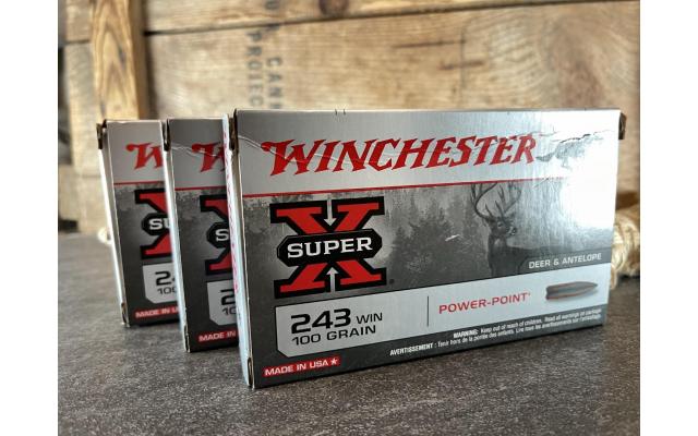 Three 20rd Boxes Winchester .243WIN 100gr