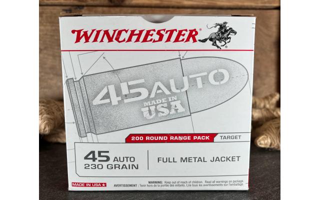 200 Rounds of Winchester .45acp 230Gr FMJ