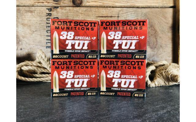 80 Rounds of Fort Scott Munitions .38SPL +P 81gr TUI Ammunition.