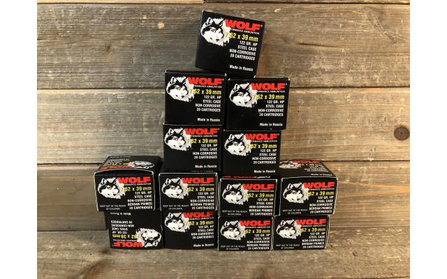 260 Rounds of Wolf 7.62x39 122gr Hollow Point Ammunition