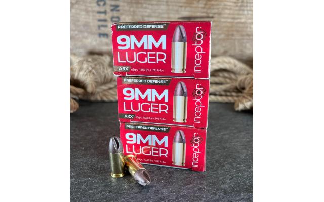 75 Rounds of ARX Inceptor 9mm 65Gr