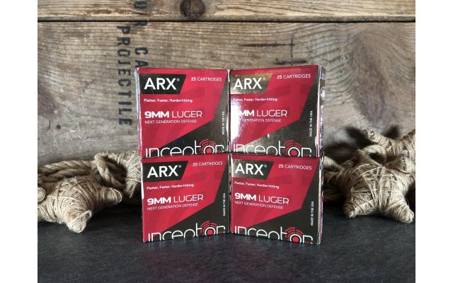 100 Rounds of ARX Inception 9mm 65gr Ammunition