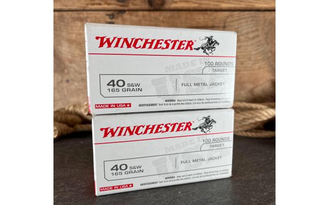 200 Rounds of Winchester .40S&W 165Gr FMJ