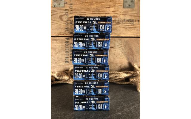 120 Rounds Federal Power-Shok .30-30 150gr Ammunition