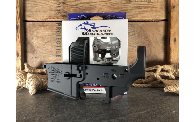 New Anderson AM15 Stripped Lower Receiver & New Anderson Lower Parts Kit