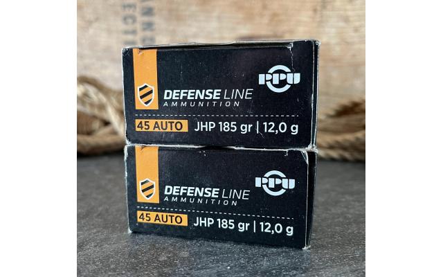 100 Rounds of PPU .45acp 185Gr JHP