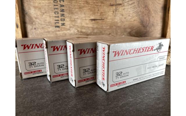 FOUR 50rd Boxes of Winchester 71gr .32ACP