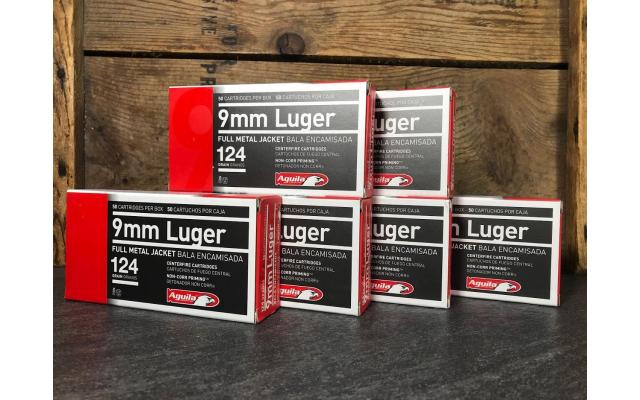 300 Rounds of Aguila 9mm 124GR FMJ ammunition