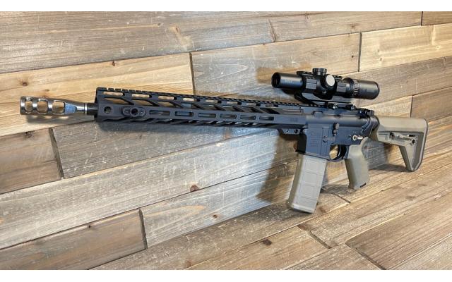 Anderson AM-15 16" 5.56NATO w/ Burris Mtac 1x-4x Scope, in range case - Pre-Owned