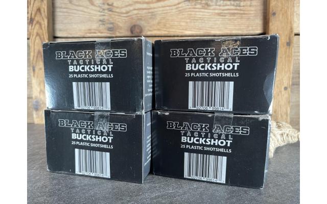 100rds Black Aces Tactical 2-3/4" 12 Gauge Buckshot