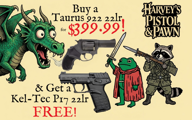 $55 Lays It Away! Buy a Taurus 922 .22lr & get a Kel-Tec P17 .22lrr FREE - Flash Sale 06/26/26