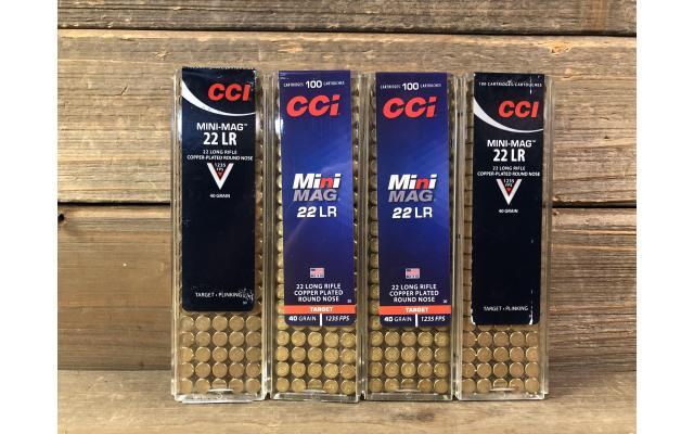 400 Rounds of CCI .22lr 40gr Copper Plated Round Nose Ammunition