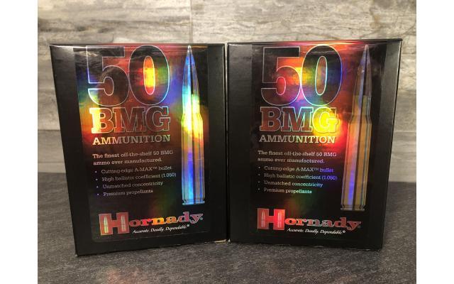20Rounds of Hornady 50BMG Ammunition